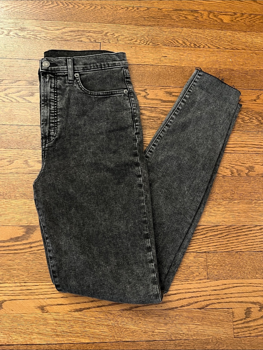 GAP High-Rise True Skinny Jeans — Acid Washed Black